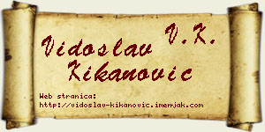 Vidoslav Kikanović vizit kartica